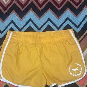 Women's Yellow Athletic Shorts Victoria secret pink y2k